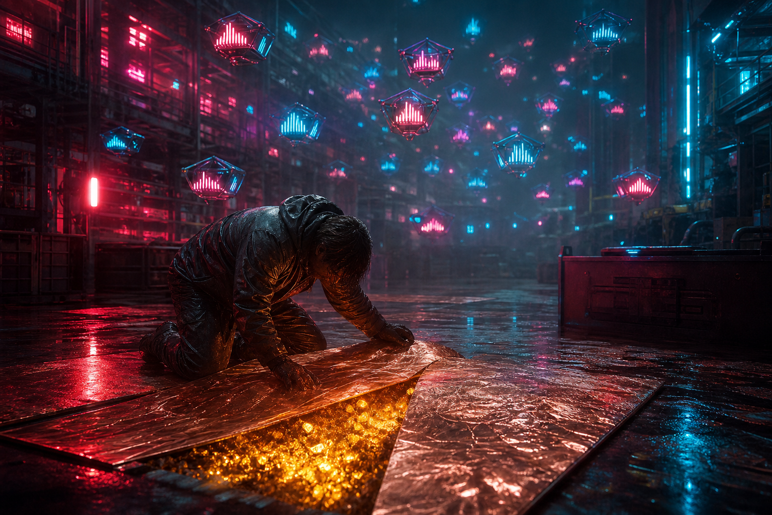 A QA engineer reviewing a prompt frame on screen while autonomous agents run in the background.